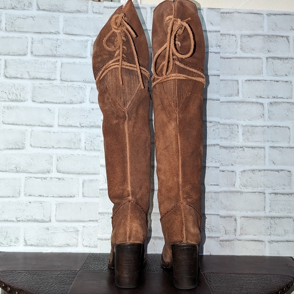 FreeBird Brock Over the Knee Brown Suede Boots size 8 - Picture 6 of 14